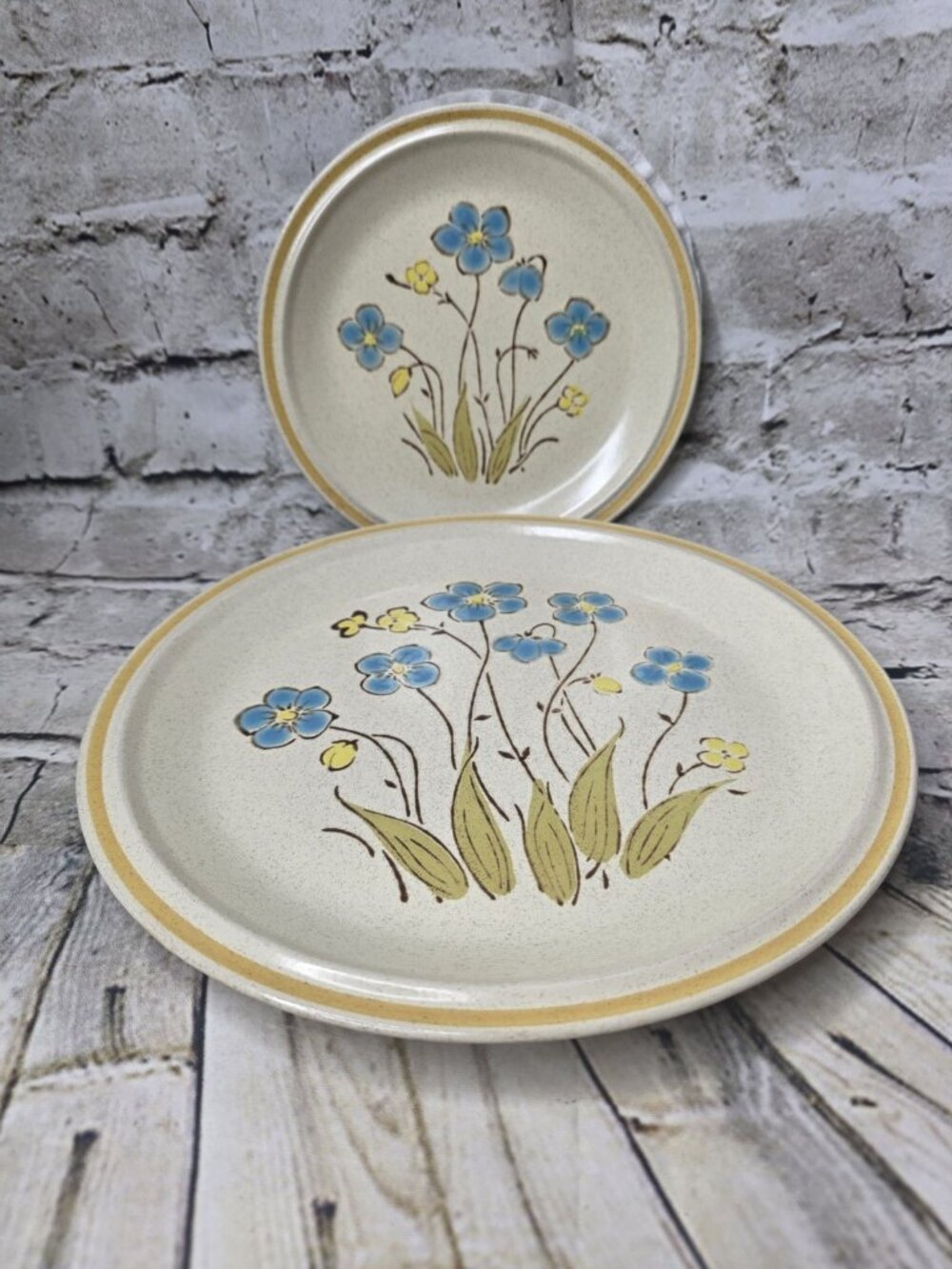 Hearthside Garden Festival Highland Flowers Stoneware 1 Salad w 1 Dinner Plate